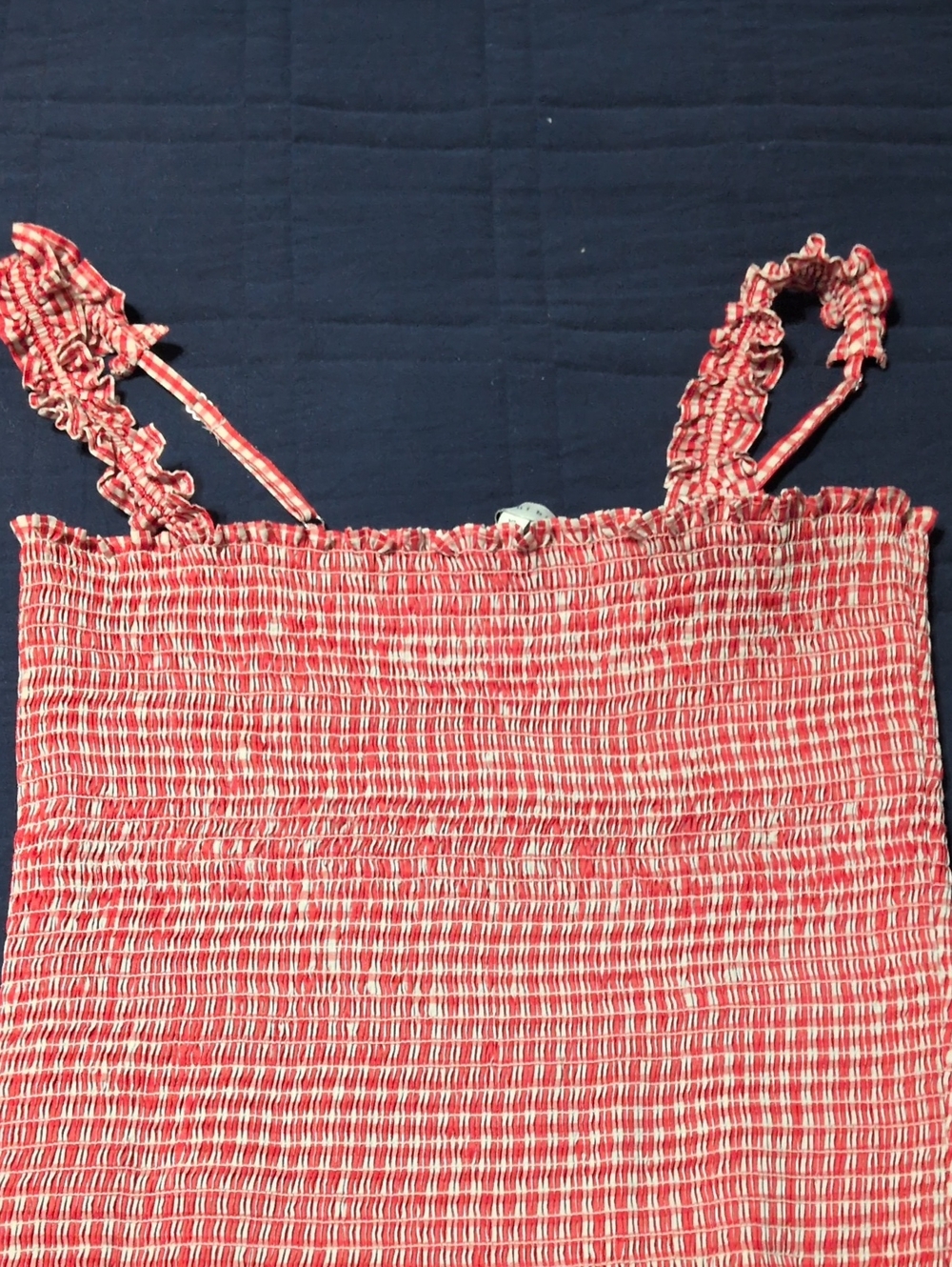 Gianni Bini Red and White Smocked Tank